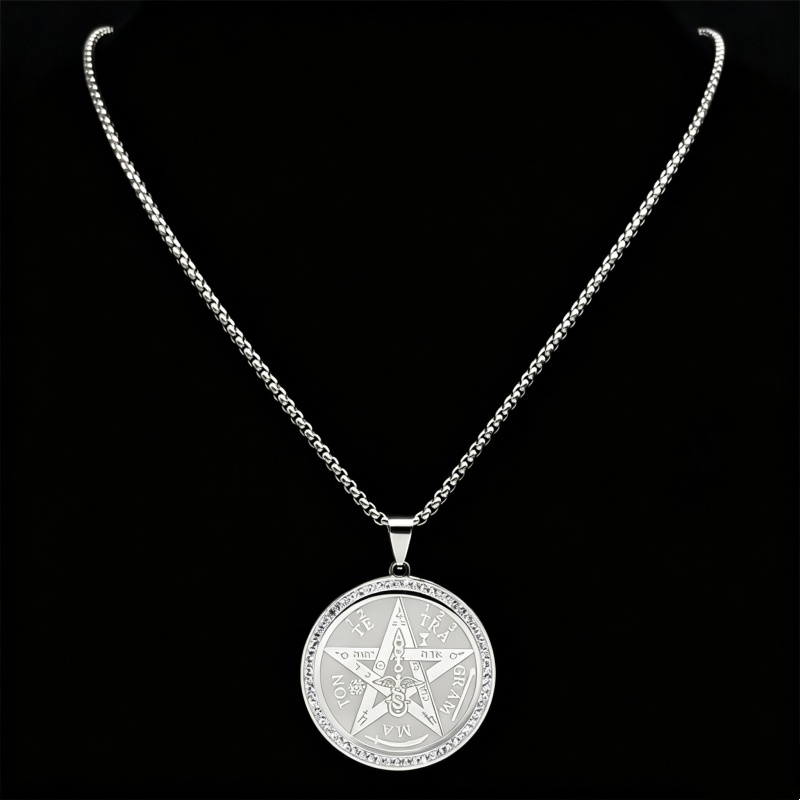 304 Stainless Steel Pentacle Witchcraft Necklace