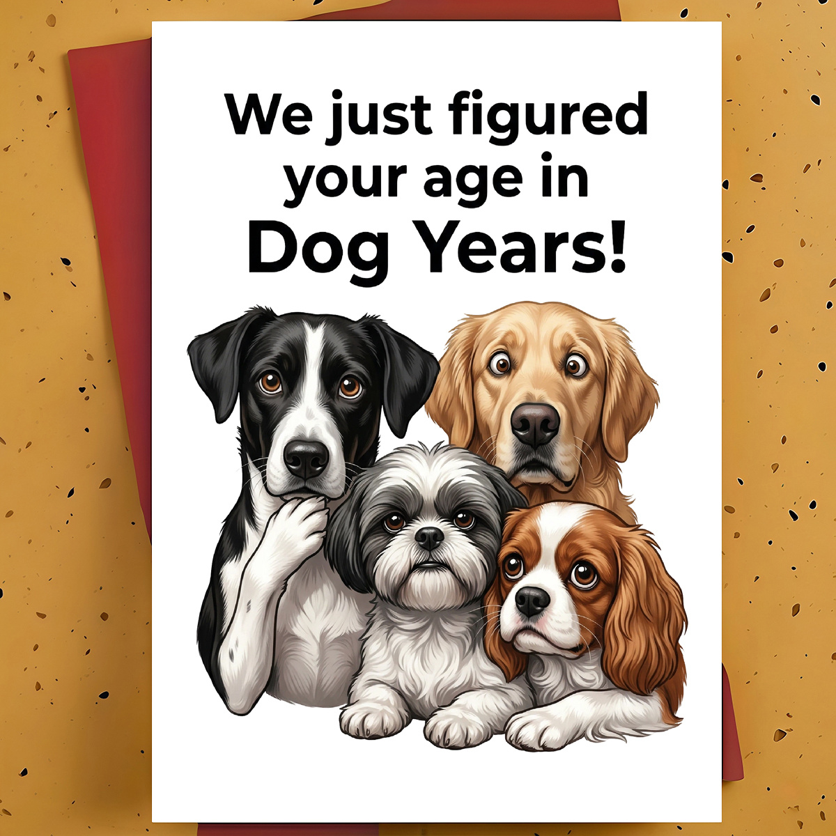 TEMU 1pc Humorous Dog Birthday Greeting Card, Suitable For Pet Owners, Universal Recipient, Paper Material, With Envelope, Cat And Dog Lovers