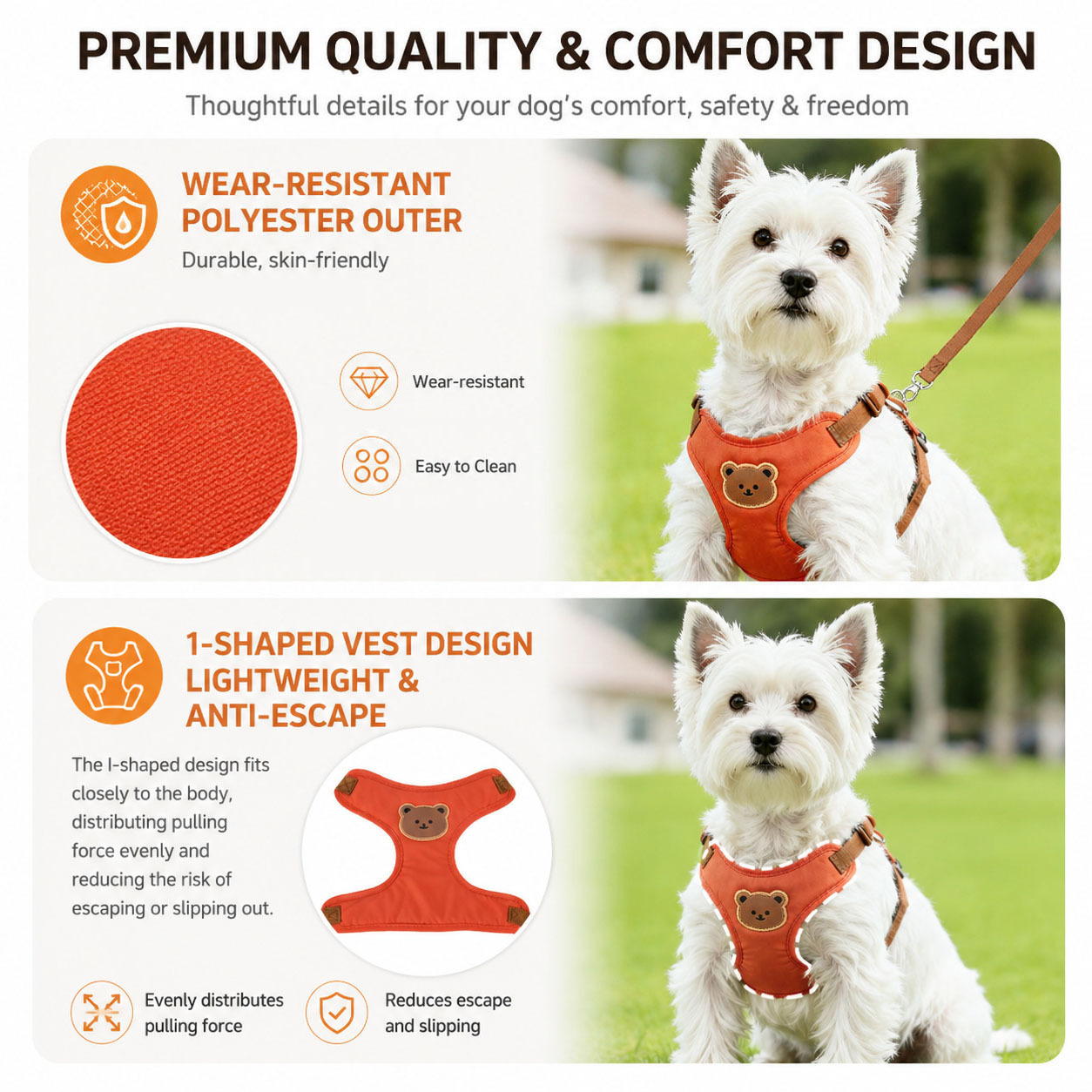 Name/Text Pet Harness and Leash System for Outdoor Walks
