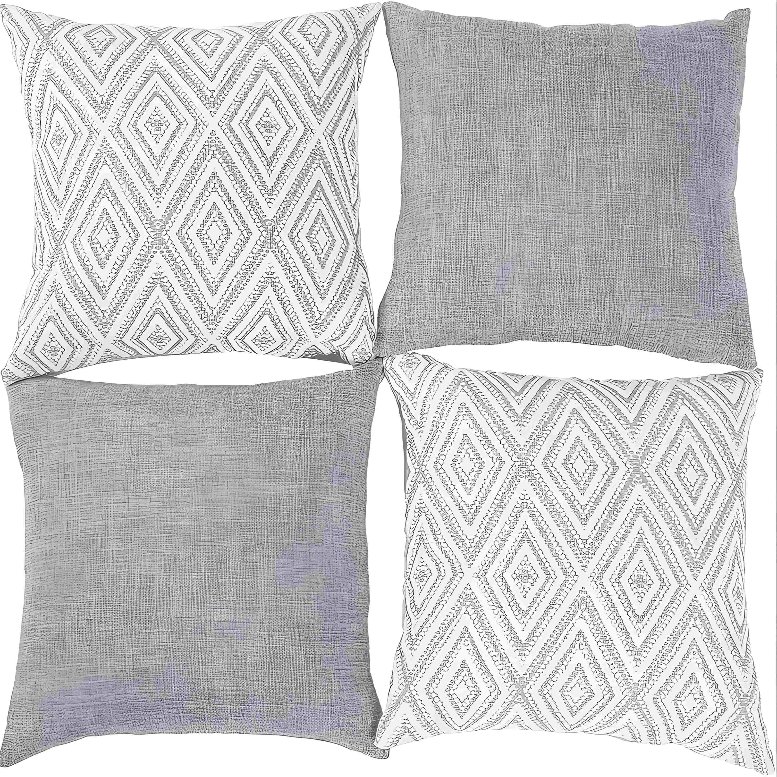 E-shop 4er-Set Dekorative Kissenbezüge Geometrisches Muster Kissen Kombination Design, Maschinenwaschbar, 18X18 Zoll Reißverschluss, Geeignet für