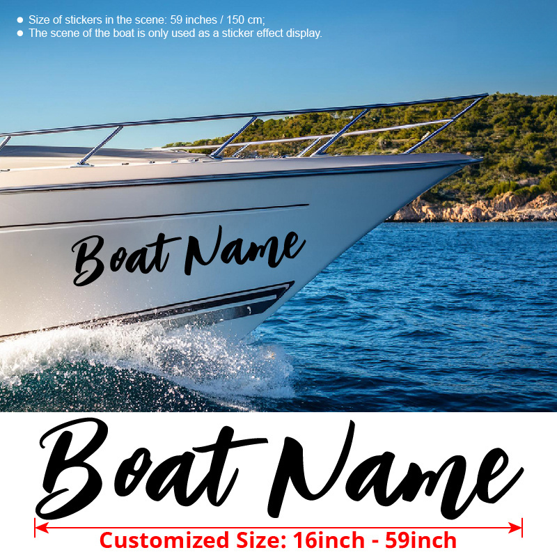 Custom Boat Name Sticker, Handwritten Reflective Vinyl Decal