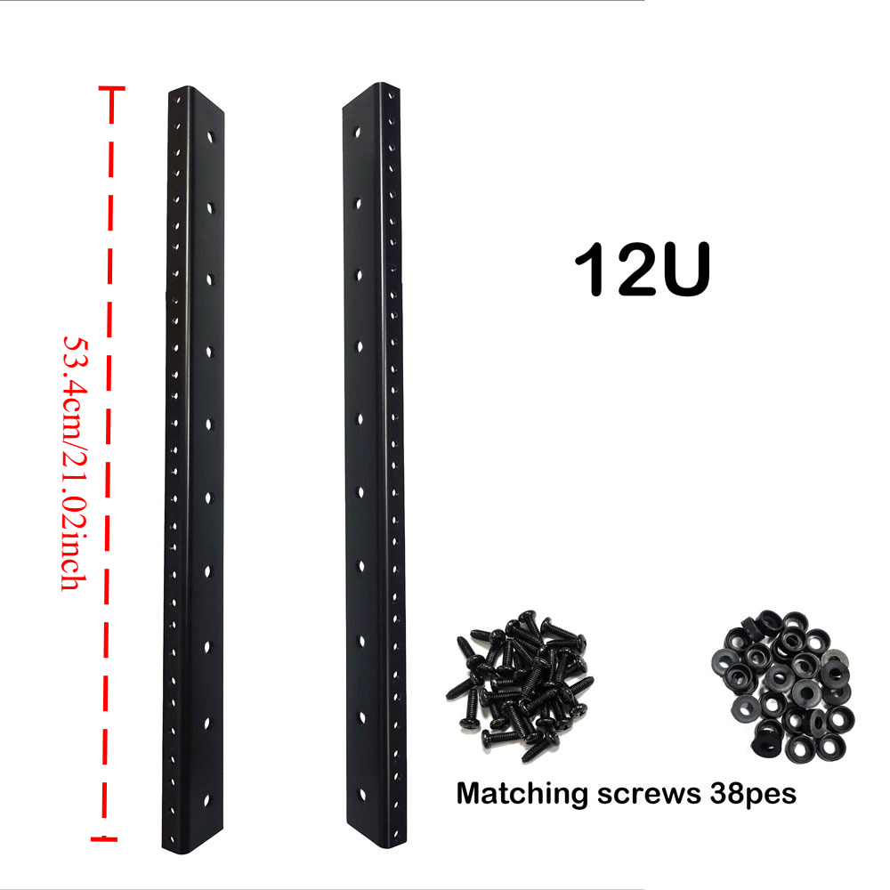 10u heavy duty steel rack with cold rolled anti slip threaded rails amplifier sound card recording studio equipment mounting bracket cabinet u shaped reinforcement support bars 30 sets of matching screws 1 set of 24 in 1 precision screwdriver