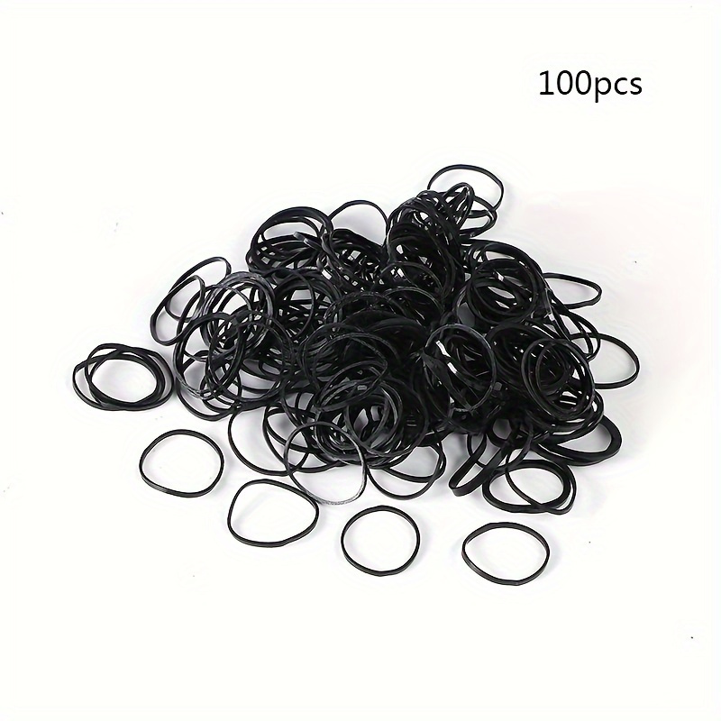 Image of Marcolor 101 Black Disposable Hair Ties- Thickened, High-elasticity, Non-slip Hair Ropes, Durable Plastic Hair Ties, Suitable For Daily Use, Sports, Photography, Christmas And New Year Styles