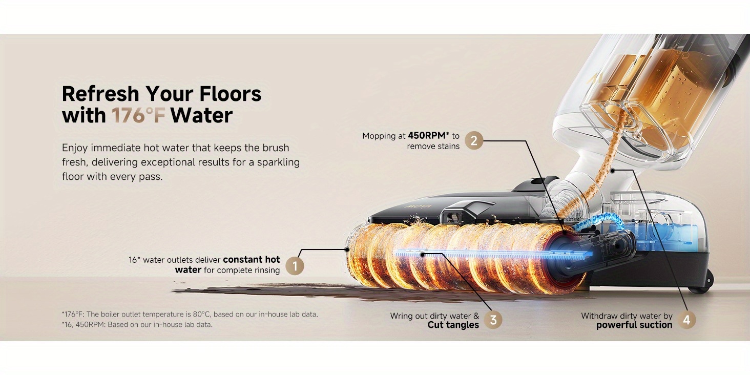 x4 pro plus   cleaning solution smart wet dry vacuum cleaner set 20000pa cordless vacuum mop featuring zero   hot water mopping for tough stains   hot air self drying 180 flat laying push in charging dock led screen Product details 0