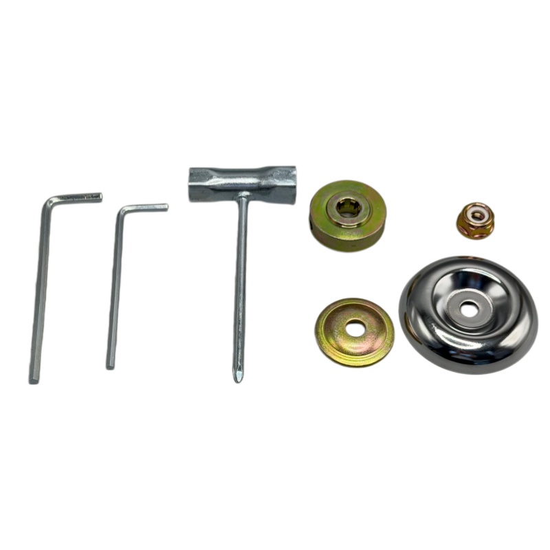 Image of 7pcs Universal Trimmer Head Repair Kit- Heavy Duty Steel Cover/nuts/washers Set W/ Hex Tool, Parts For Gas& Electric Lawn Mower Accessories