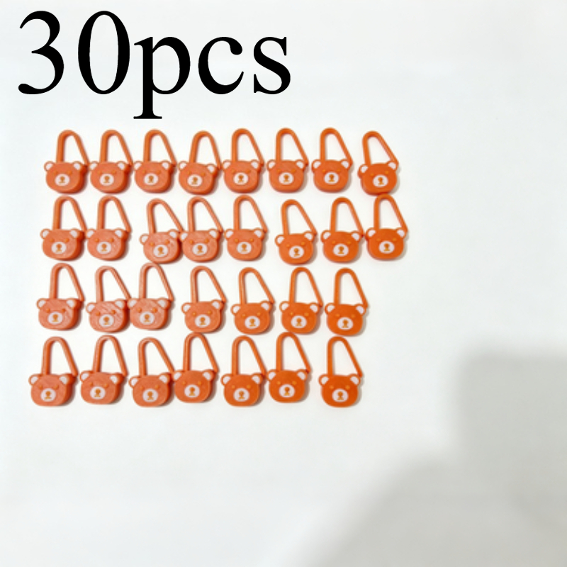 TEMU Lot de 30 marqueurs de tricot ours orange à code couleur pour pull au crochet, épingles marqueurs de en plastique durable avec capsule d'ours,