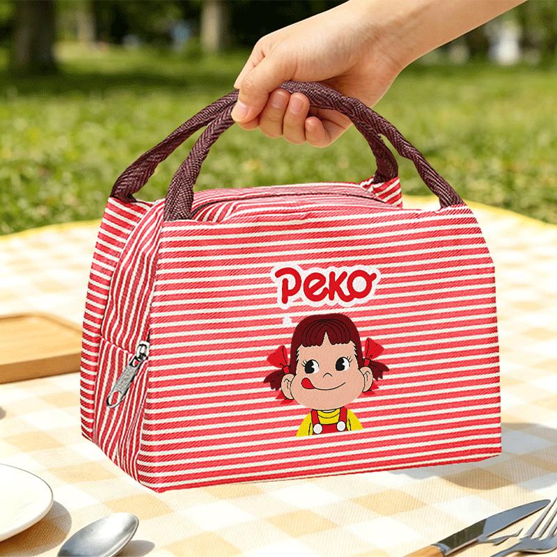 TEMU 保冷ランチバッグ 保温保冷クーラートート かわいい付き - 布 開閉式クーラーボックス 、ビーチ、お弁当収納に最適 非食品接触キャリーバッグ ギフト用 非食品接触