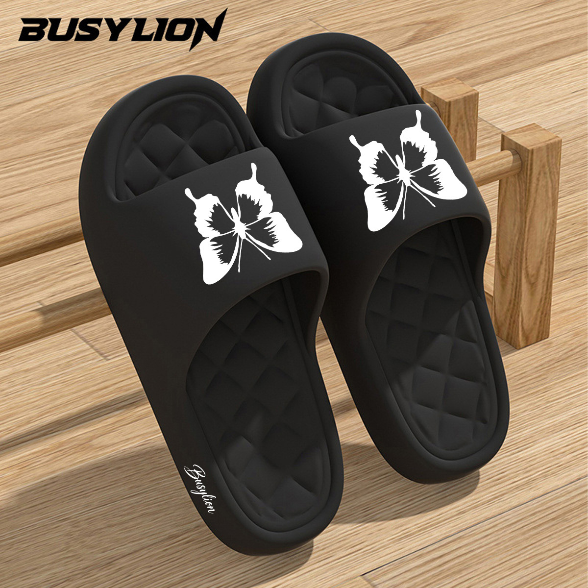 Image of Women's Home Slippers, Stylish Print Design, Easy Comfortable Casual Slippers, Suitable For Bathrooms, Seaside Vacations And Other Slippers, Fashionable Versatile Couple Slippers, Women Shoes