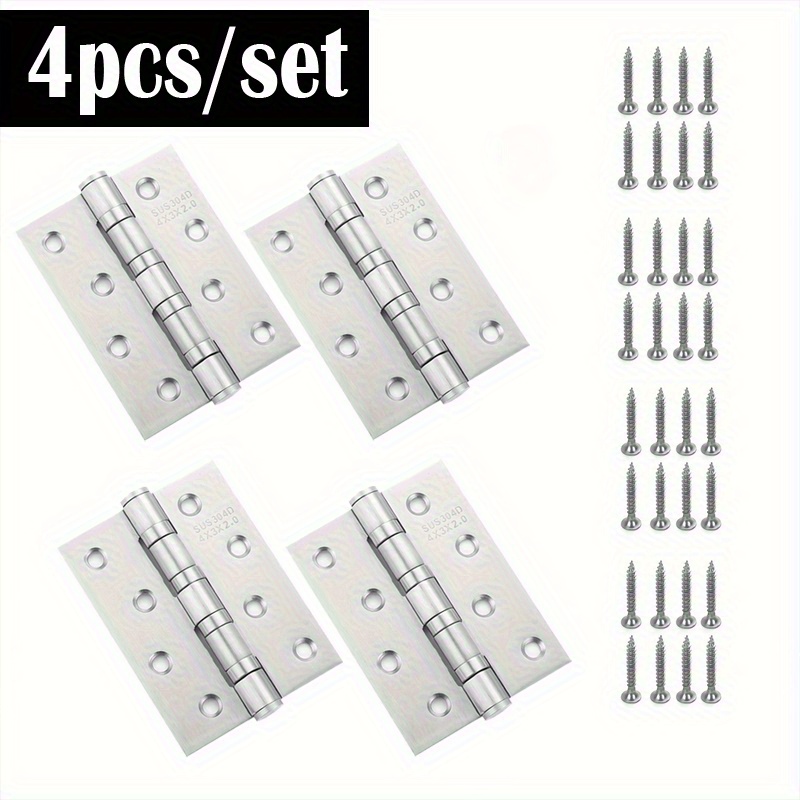 4pcs set stainless steel hinge 4 inch swing silent bearing hinge thickened heavy room door hinge door hinge open hinge stainless steel bearing hinge folding antique copper leaf solid wood door 0
