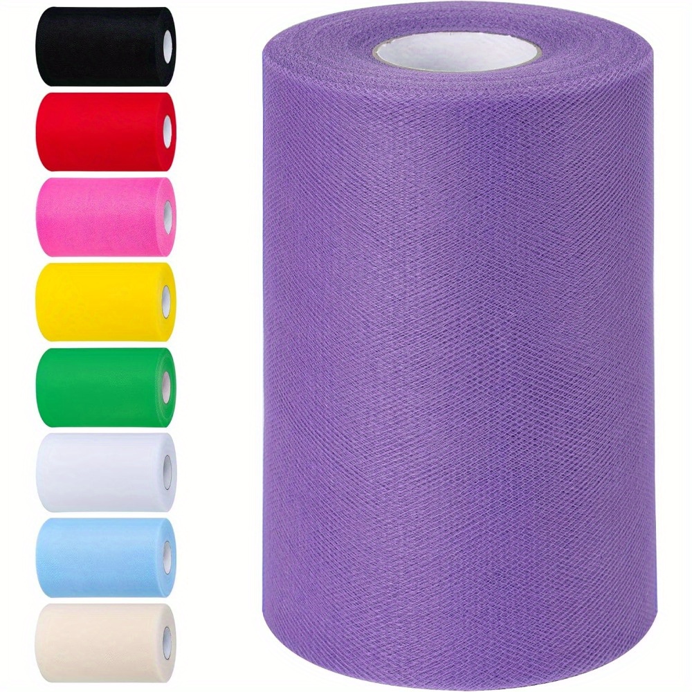 TEMU Tüll Stoffrollen 15 cm x 91,4 cm - 45 Farben verfügbar, ideal für Weihnachten, Halloween, Thanksgiving Festival Geschenkverpackung, , Tüllrolle