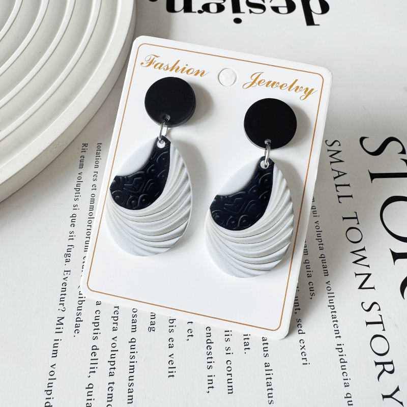 Women's Artistic Textured Wave Water Drop Earrings