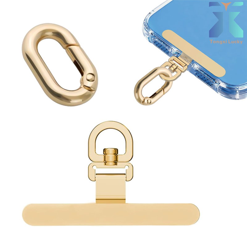 TEMU Luxury Minimalist Metal Phone Lanyard Patch 360° Rotating Glue- Technology Anti-lost Patch Universal Full-coverage Phone Case Lanyard Tag Spring