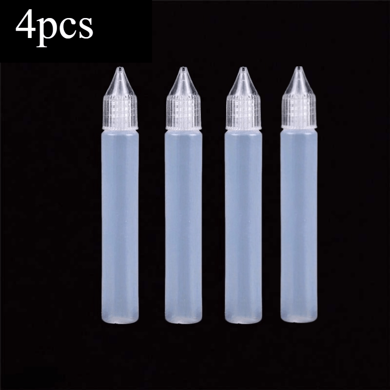 TEMU Ensemble de 4 bouteilles en plastique transparent de stylo, avec une de 30 ml, pour des , y de la colle en plastique, des huiles essentielles et
