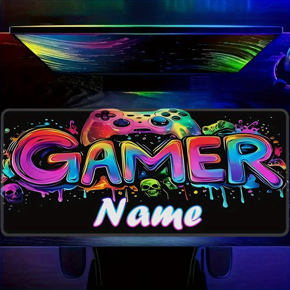 TEMU Custom Text Mouse Pad Large Size Extended Office Desk Mat 2d Flat Gaming Design Cute Christmas Thanksgiving Theme For Boyfriend Girlfriend Gamer