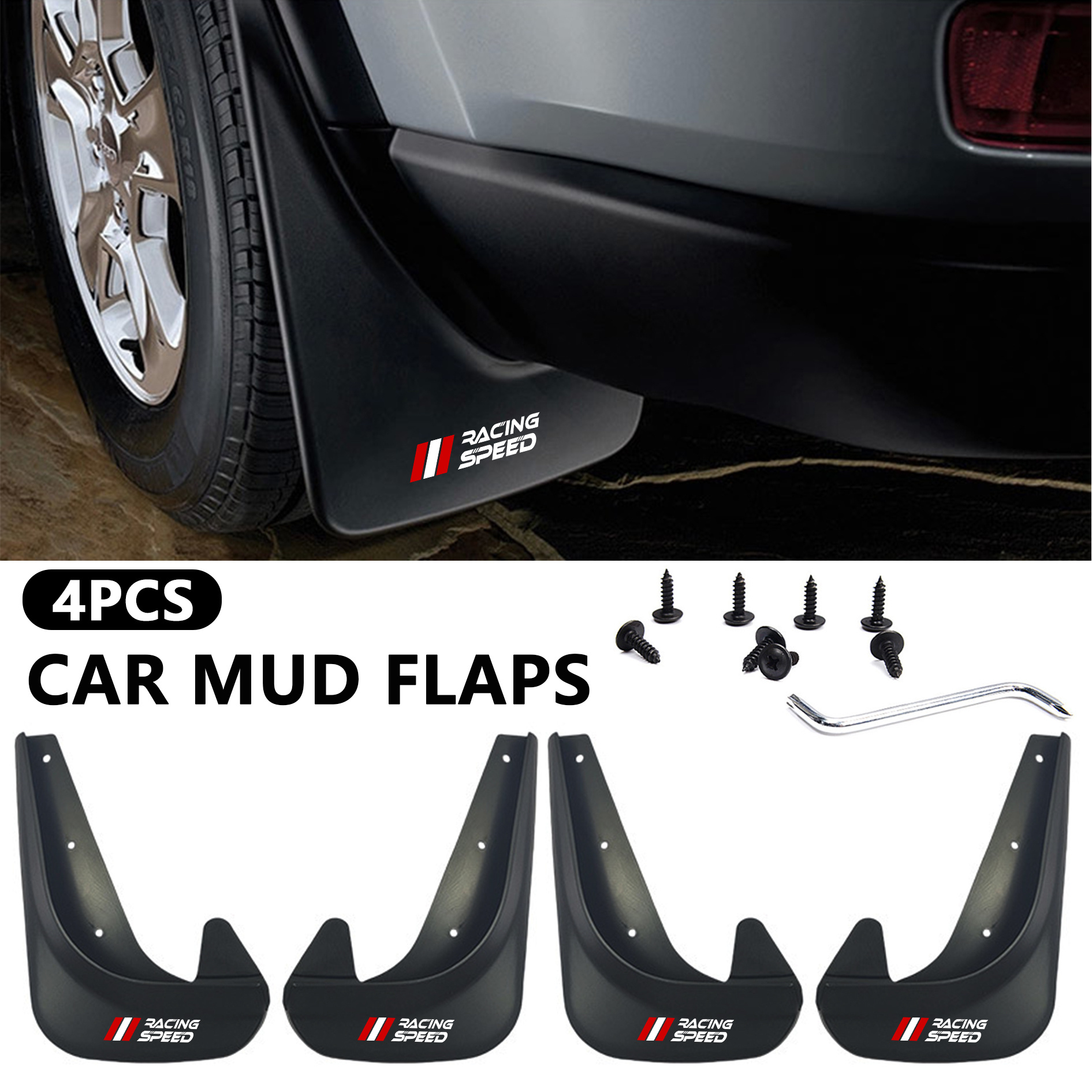 TEMU 4pcs Stylish Letter Design Suitable For Sedans, Suvs, And Other Vehicle Models, Thickened, No-drill Installation, Universal Fit For Cars,