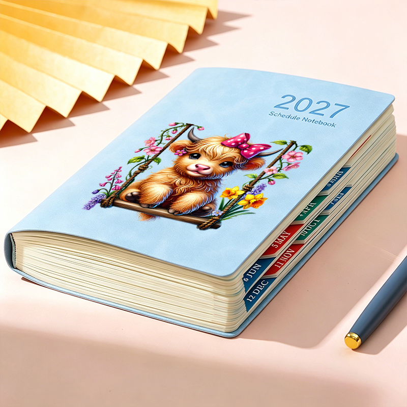 TEMU 1pc 2027 Schedule Book, Diary, Notepad, Planner, Multi-functional Notebook For Daily Recording, Work Arrangement, Schedule Management, And Daily