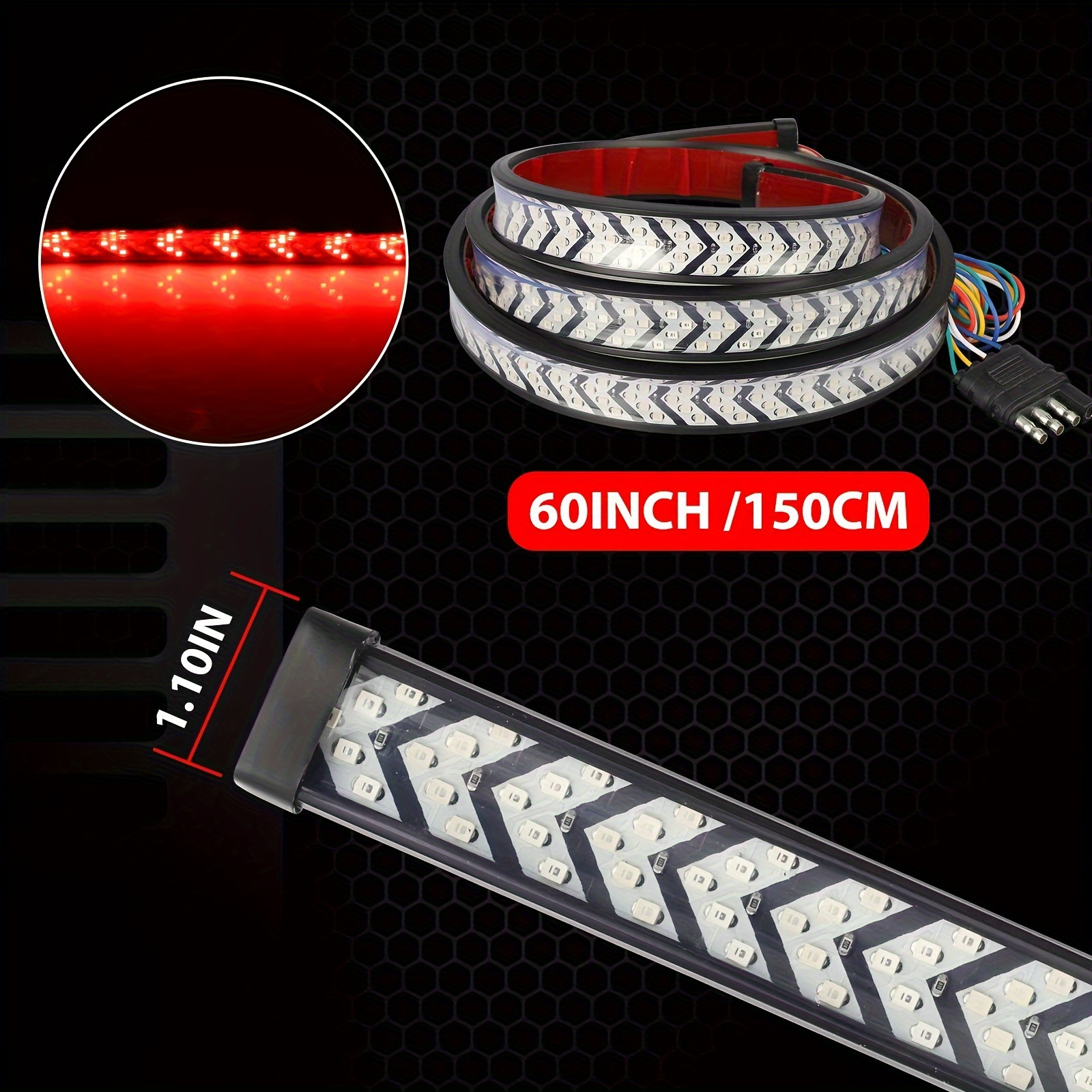 TEMU 1/2pcs 60 Inch 5-row Led Light Bar Led Lighting Strip Led Light Bar For Off-road, Pickup, Trailer, Suv, Rv, Van With And Angle