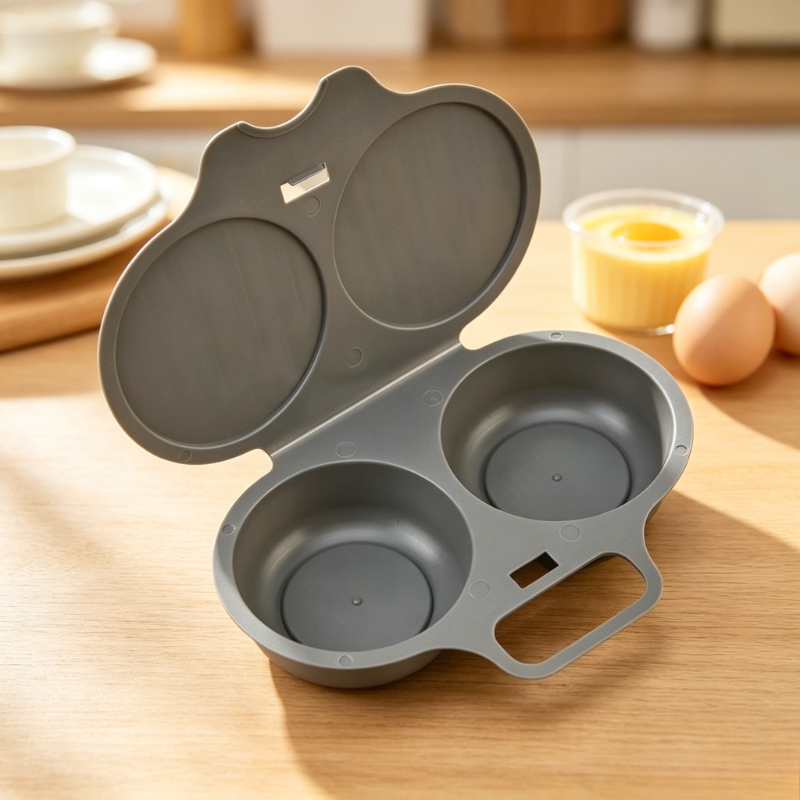 TEMU 1pc Multifunctional Microwave Double-compartment Steamer, Quick Cooking Tray, Quickly Making Tender And Smooth Eggs, Easy To Demold And Clean,