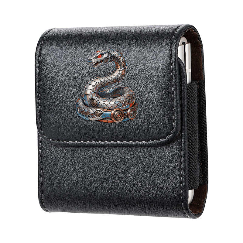 TEMU 1 Men's Foldable Phone Storage Waist Bag Decorated With Mechanical Snake Pattern Cyberpunk And Industrial Style Waist Bag 2d Flat Printing