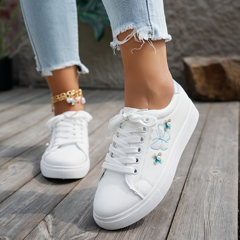   yl womens 3cm low top sneakers suitable for wear   cover lace up shoes with   pattern round toe sole cushioned comfortable for casual   use minimalist women shoes details 0
