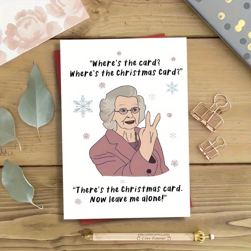   funny christmas card with       humorous holiday greeting for     sending holiday   festive stationery christmas deco