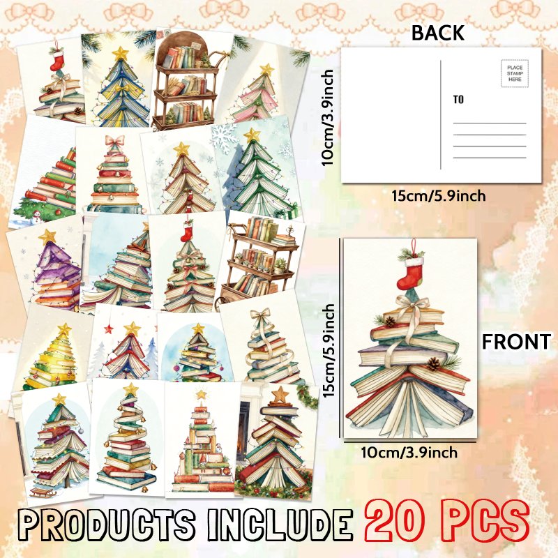 TEMU Limitata Natalizia 20pz Libro Albero di Natale , per Appassionati di Libri, un Regalo Unico per Famiglia e , Congratulazioni, Compleanno Grazie,
