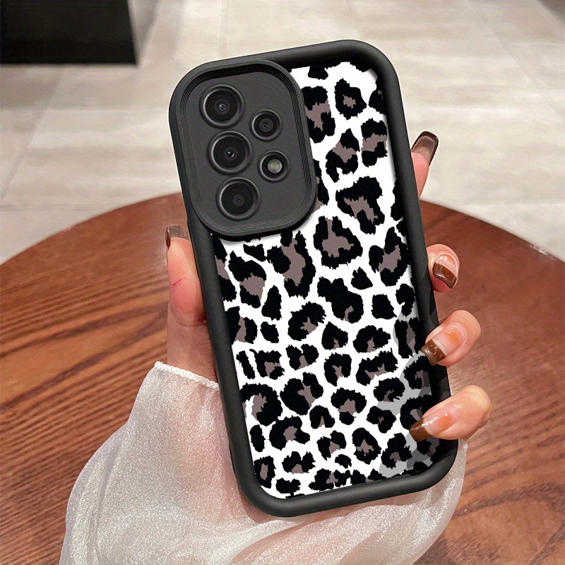 TEMU Phone Case: Minimalist And Unique Black, White, And Brown Leopard Print Phone Case For Galaxy A01/a02s/a03/a03s/a05/a10s/a11/a12/a13/a14 5g/a15