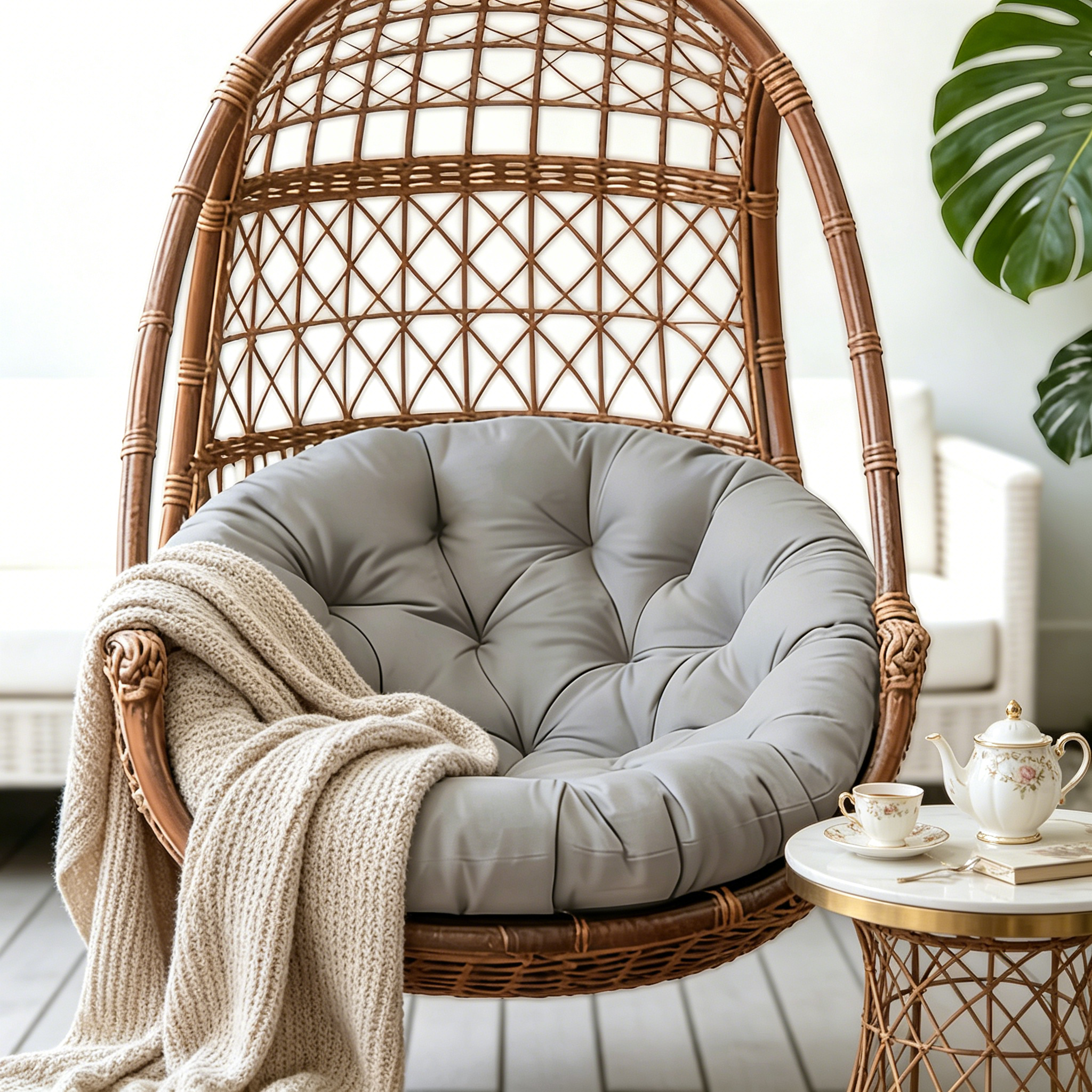 [Outdoor Chair Cushions] Outdoor Patio Seat Cushions, Round Chair Cushions, Fully Filled, Strong Support, Warm, Breathable And Comfortable, Thickened Hanging Chair Cushions, Recliner Cushions, Stylish Outdoor Decorative Chair Cushions (Cushions Solely)