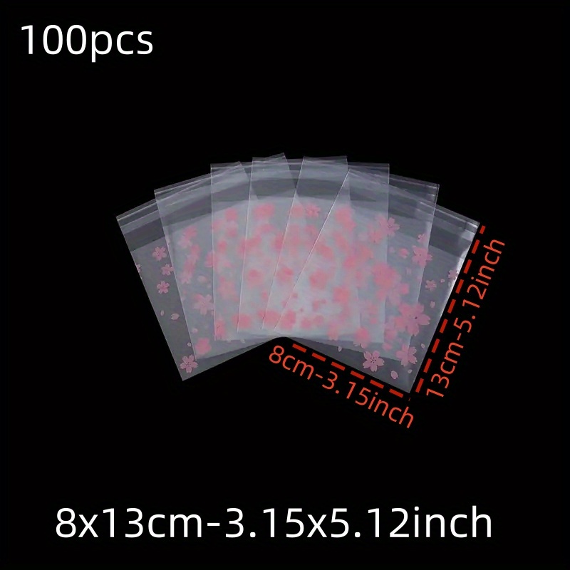 TEMU 100pcs Of Cherry Frosted Transparent Self-adhesive Bags, Practical And Convenient Storage Bags For Small Jewelry Items - Jewelry Production