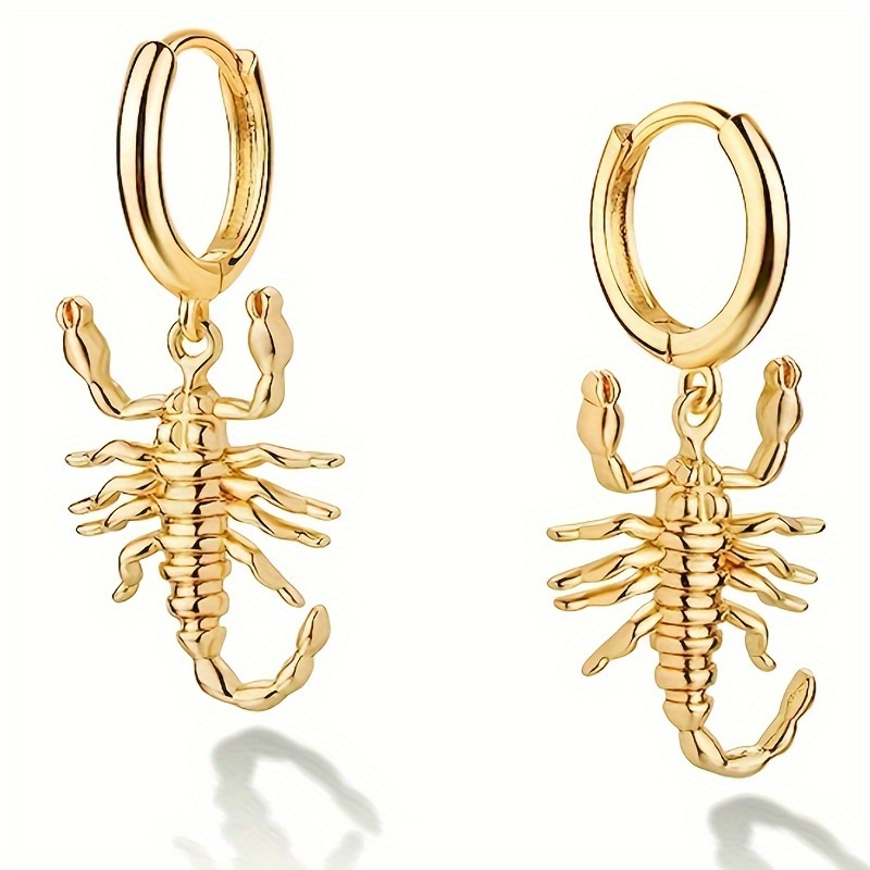 TEMU Boucles d'oreilles pendentif scorpion gothique conçues pour hommes et femmes, parfaites pour les , et les styles hip-hop décontractés