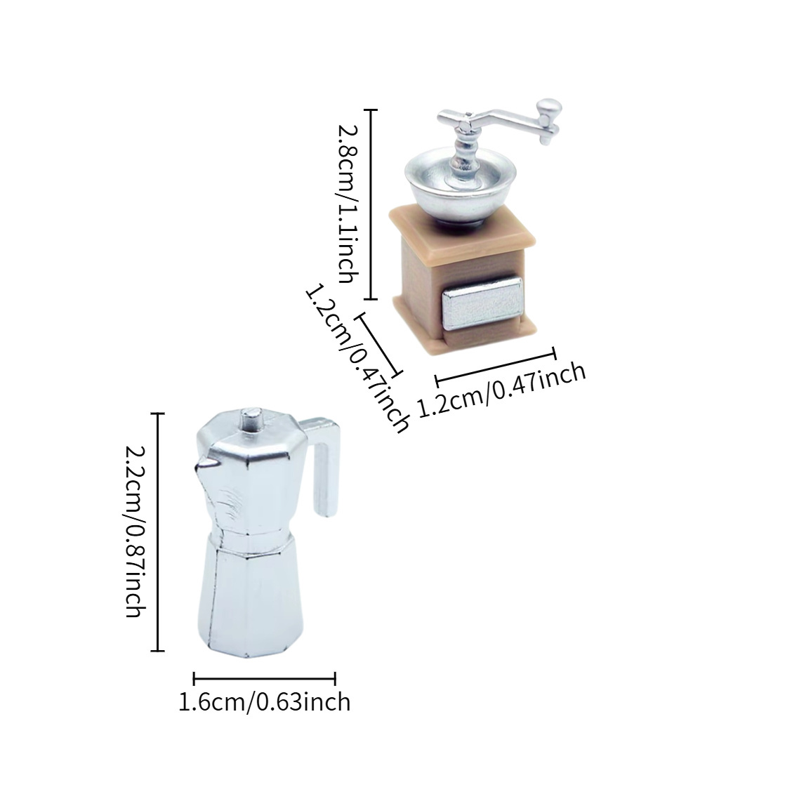 

2pcs Set, Mini Manual Grinder/ Combination, Resin Material Suitable For Dollhouses - Accessories For Miniature . It Requires