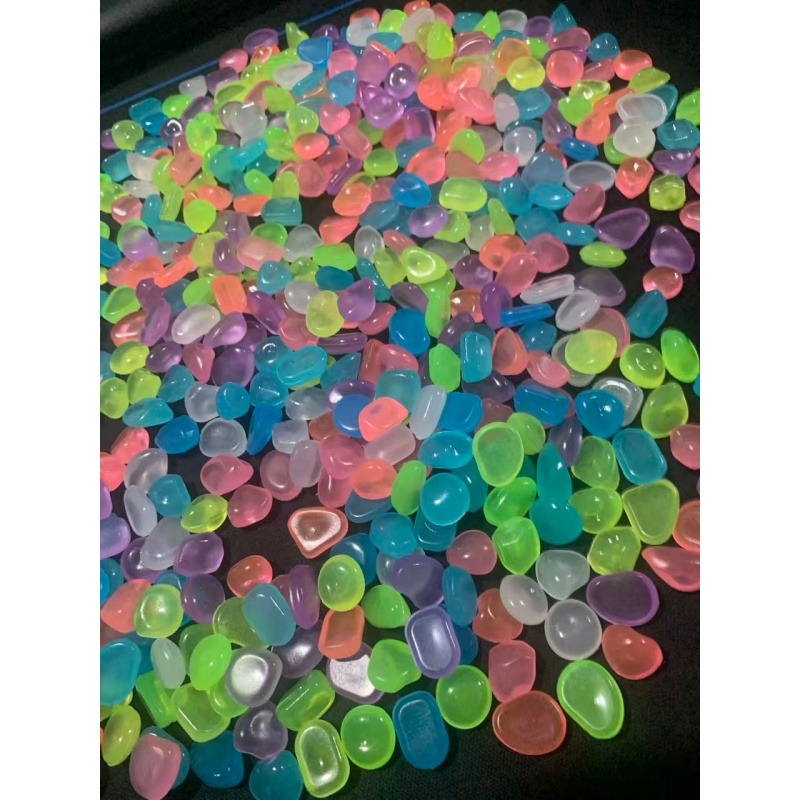 TEMU 65pcs/0.035lb, Glowing Stone Is 0.39-0.51in. Sunlight Stones Glow In The Dark. Color Random. Large-sized Luminous Resin Pebbles,