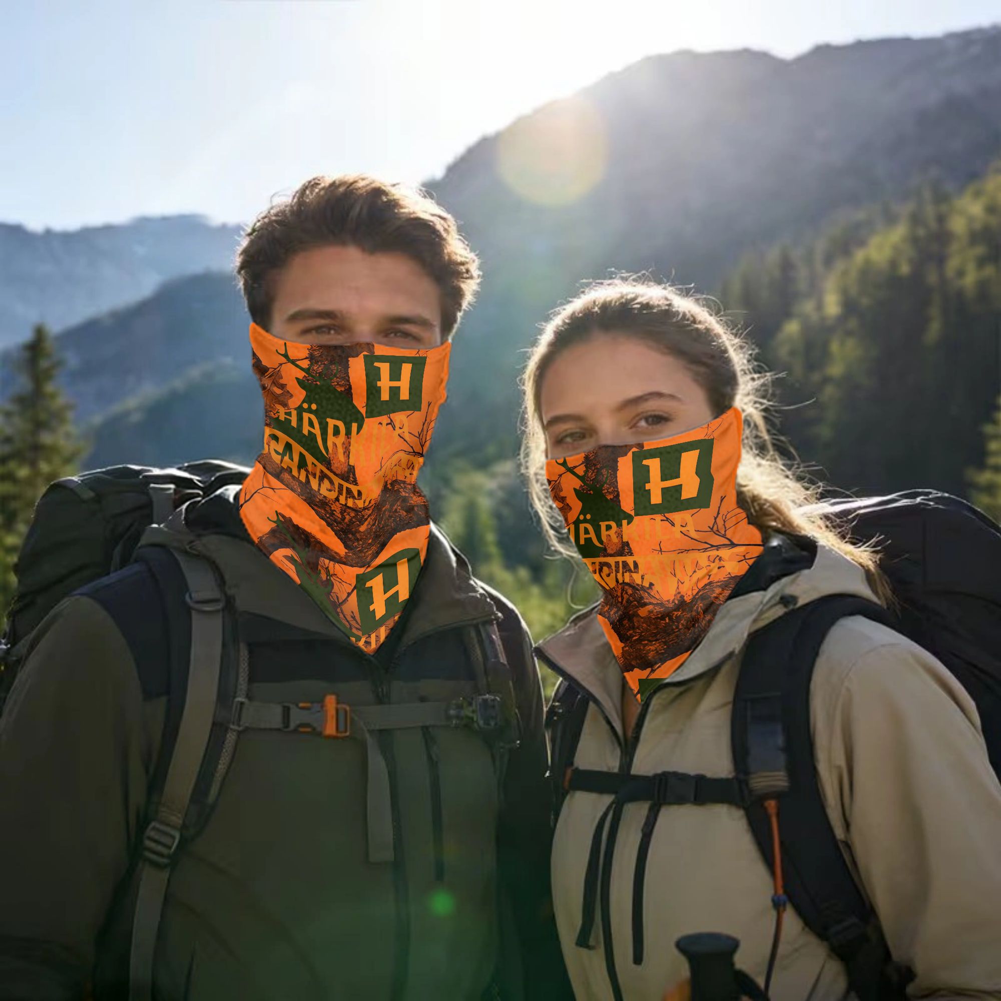 TEMU 1pc Harkila Woodland Hunt Life Rut Season Lightweight Multi-functional Scarf For , Breathable Neck Gaiter & Face Mask, Headband, Suitable For