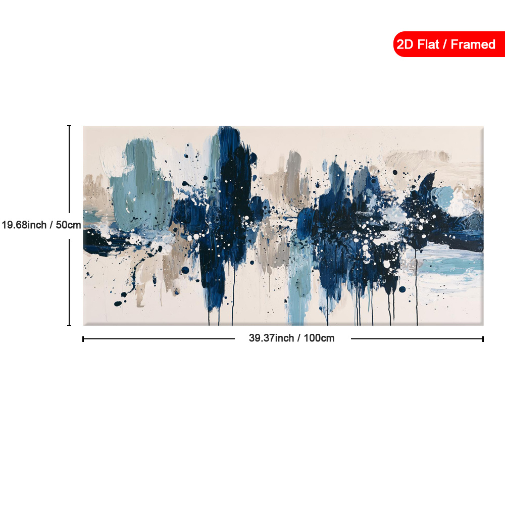 TEMU 2d Flat, 2d Flat, Framed Abstract Paintings In 2d, Featuring And Splatter Art. Modern Wall Decor Pieces Serve As Vintage Decoration Posters And