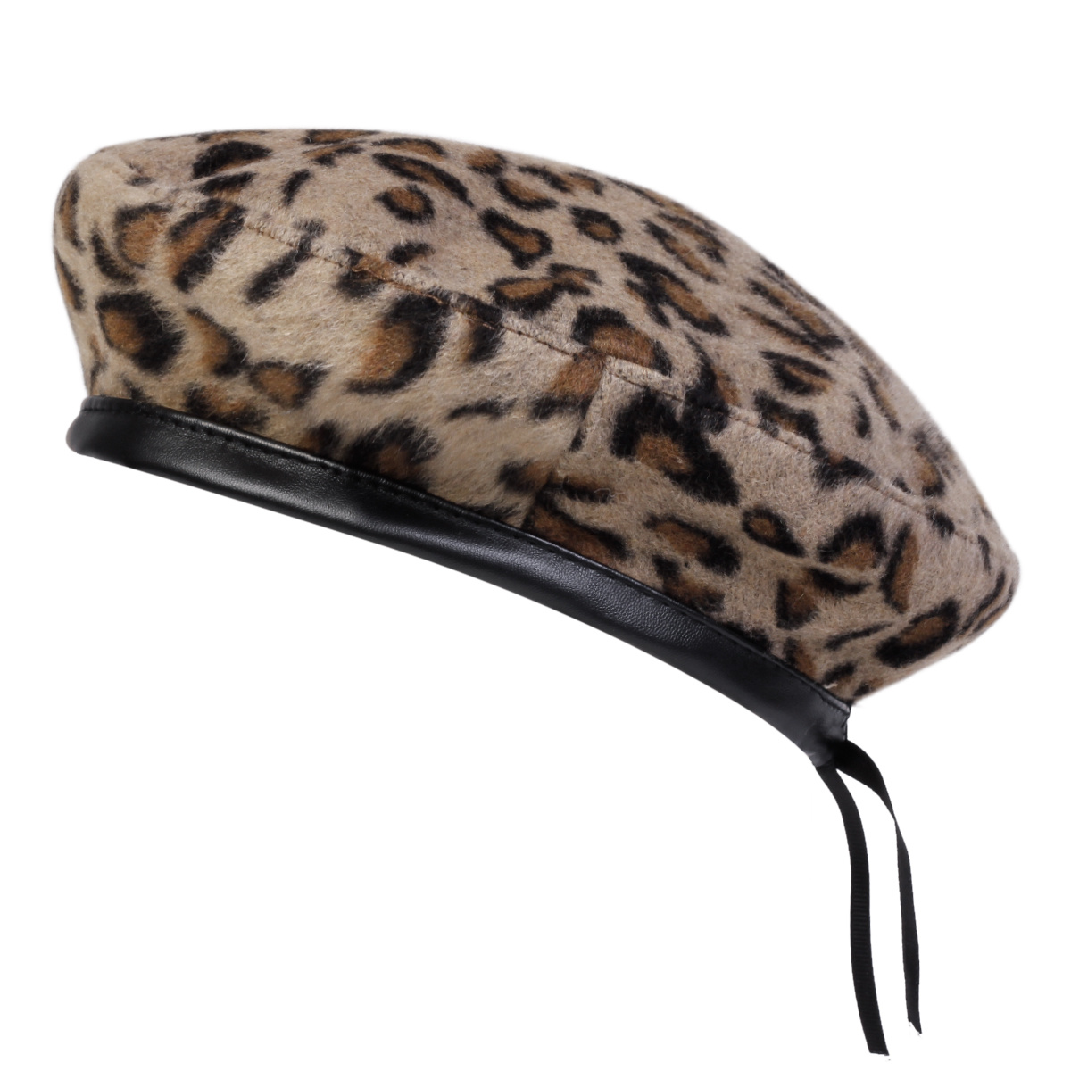 TEMU Women's Plush Leopard Print Beret, Casual Hat Suitable For Autumn/, Beach, And Parties