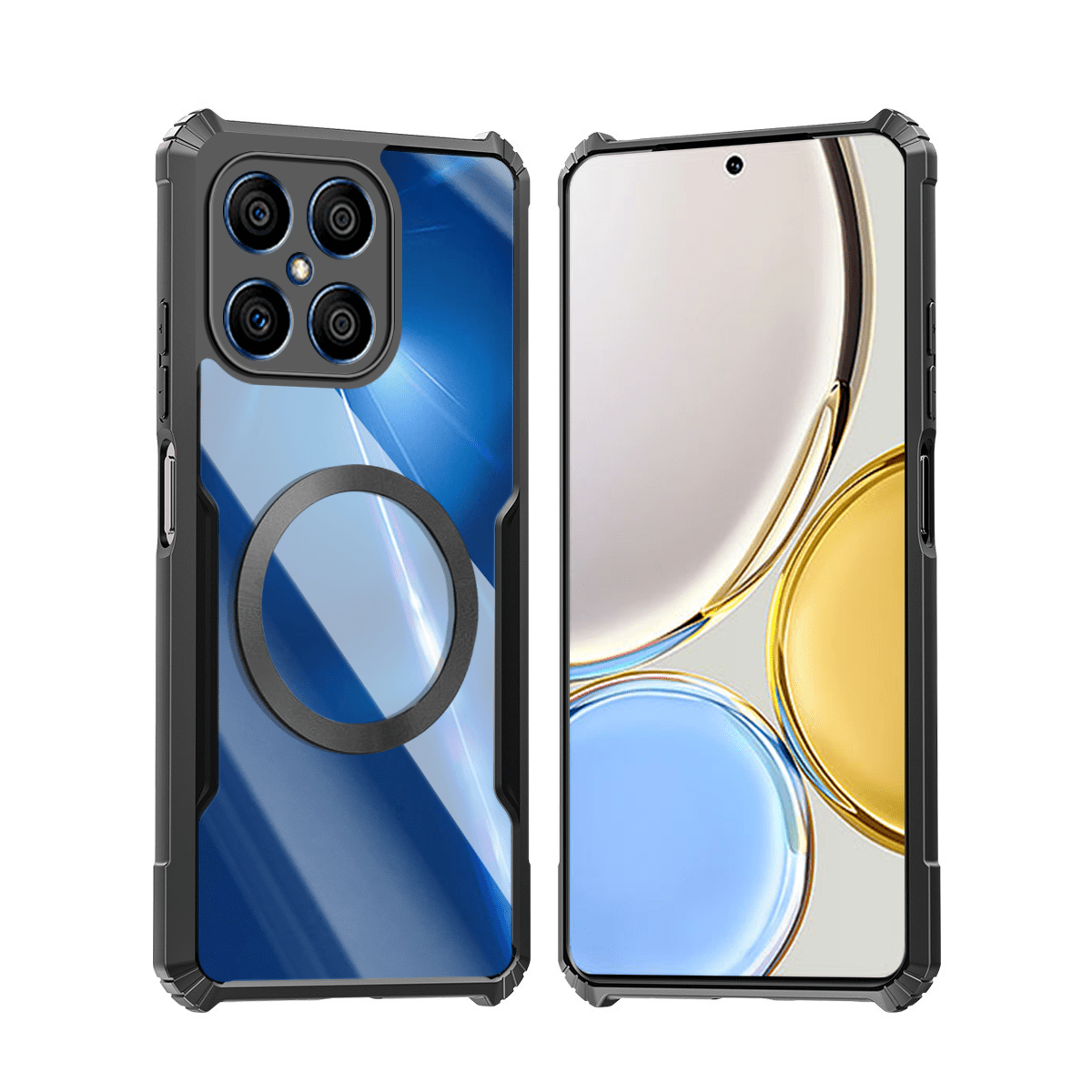 TEMU Custodia per telefono - Cover per Honor X8 4G con magnetica, cover morbida antiurto e retro in acrilico per la protezione della fotocamera