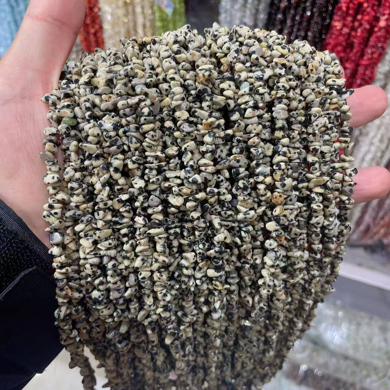 Natural Irregular Dalmatian Jasper Stone Beads