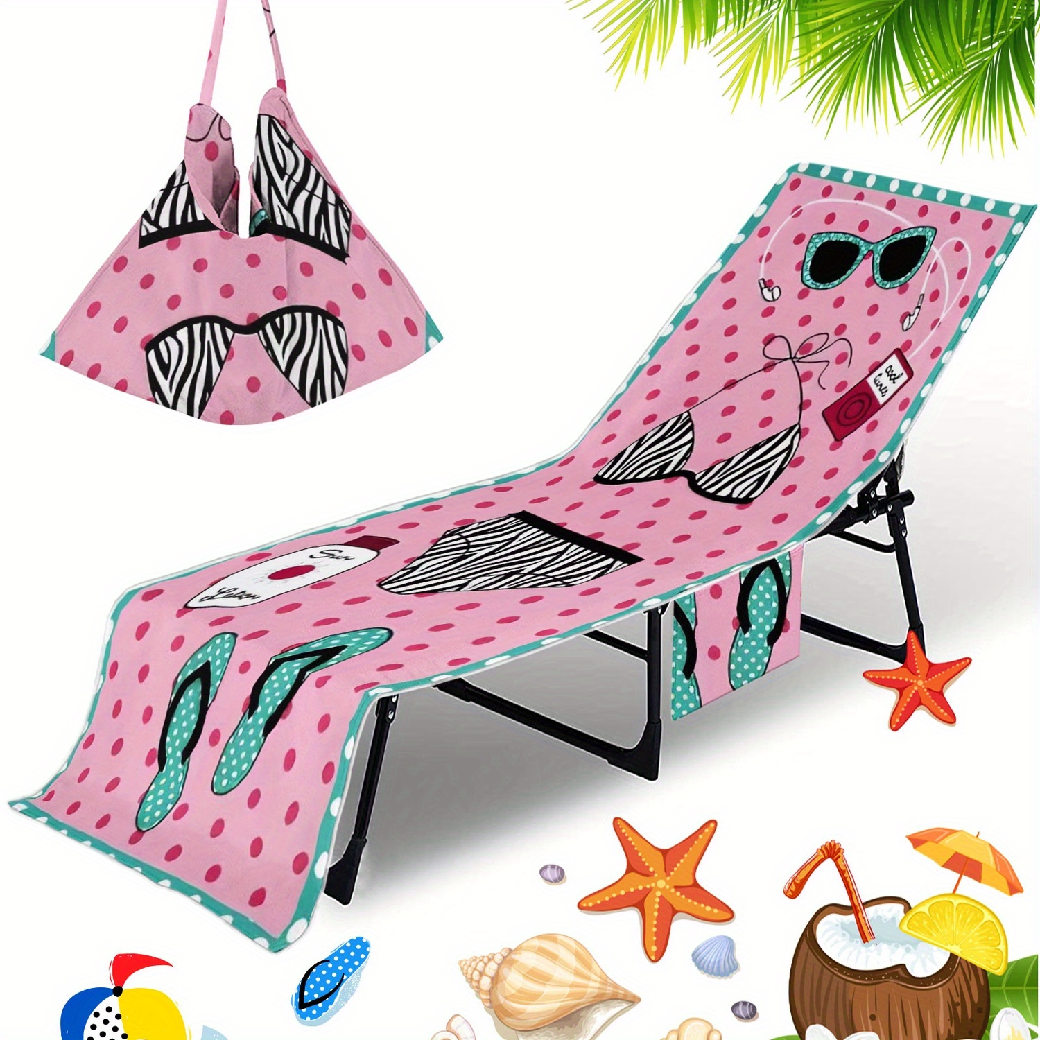 TEMU 1 Ensemble de mode de plage d'été - Serviette à séchage rapide et légère avec poches - Parfait pour se bronzer et se détendre au bord de ,