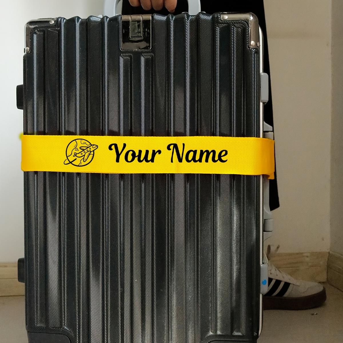 TEMU A Customized Luggage Strap With A Personalized Letter Password, Essential For Minimalist Travel. This Customizable Suitcase Accessory Tailored