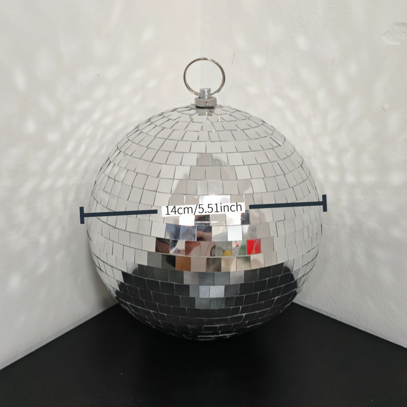 E-shop 2 Größen Spiegel Disco Kugel, Silber Glitzer Disco Kugel mit Aufhängeschlaufe, Retro Party Tischdeko, Decken Hänge Deko für Zuhause, Bar, Disco