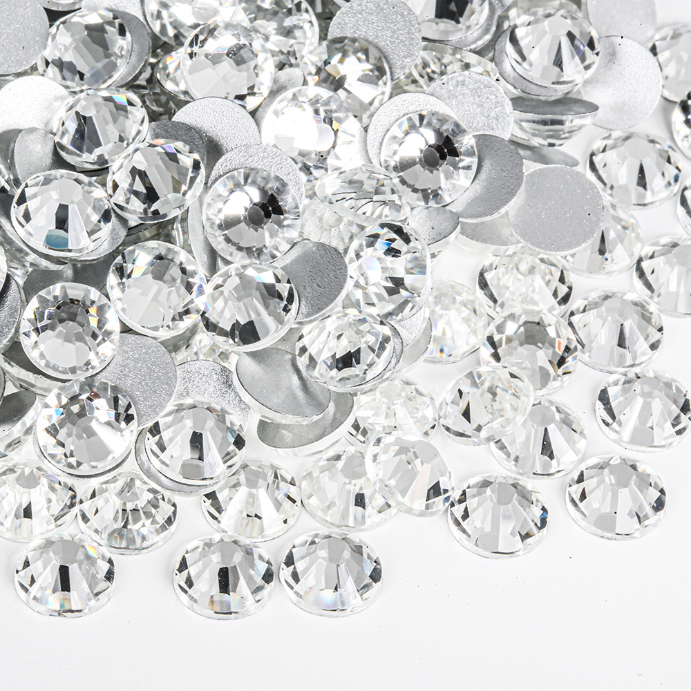 TEMU White High-quality Round Rhinestone Full-size Sparkling Glass, Non-hot Fix Decorative Drill For Nail Art, Clothing, And Craft Decoration