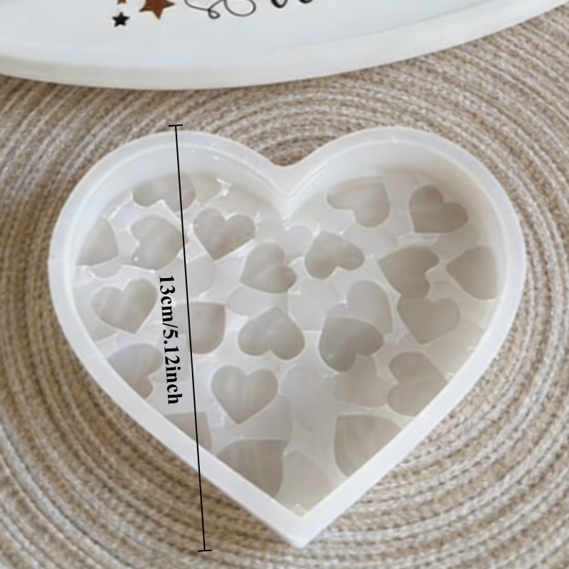 Valentine's Day Heart-shaped Silicone Mold For Diy Plaster Desktop Decorations, Ornaments, And Candle Making