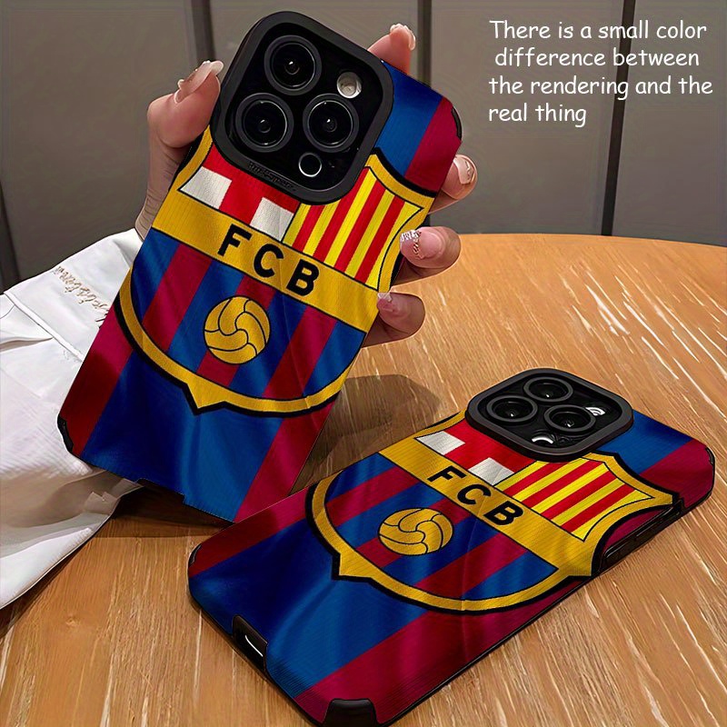Funda para Teléfono - Diseño de 2 Patrones con Imagen de Fondo del Escudo del Equipo de Barcelona, Adecuada para iPhone 17, 17Air, 17Pro, 17Promax, 16, 16Plus, 16Pro, 16Promax, 15, 15Plus, 15Pro, 15Promax, 14, 14Plus, 14Pro, 14Promax, 13, 13Pro, 13Promax, 12, 12Pro, 12Promax