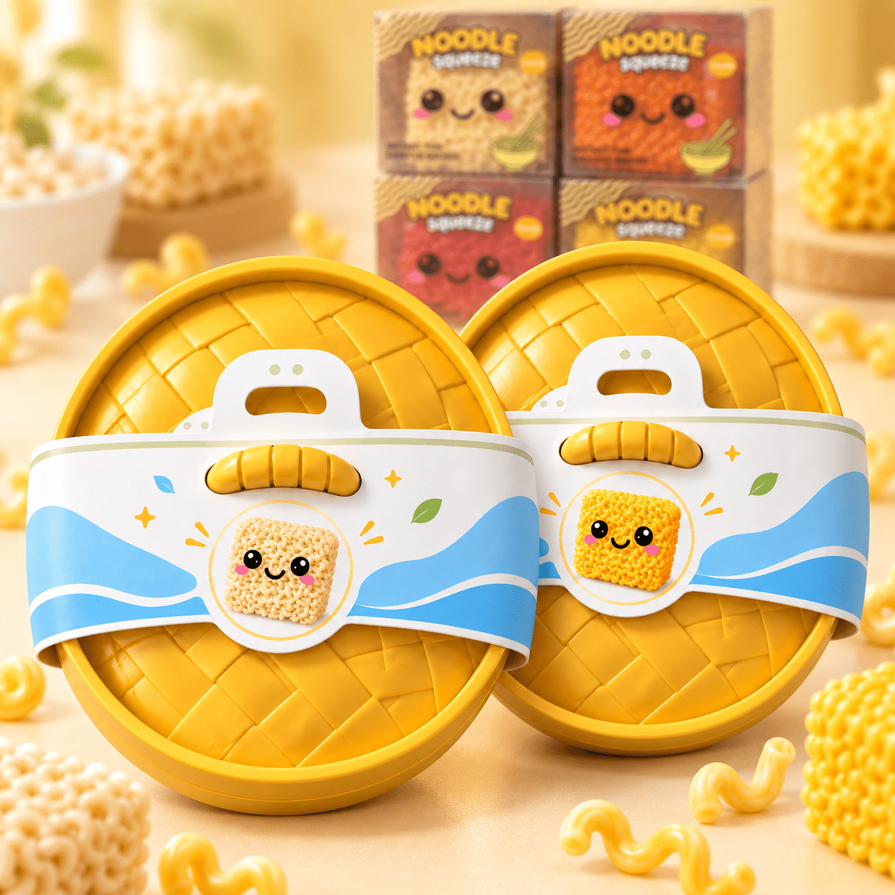 TEMU 2-pack Instant Ramen Styling Squeeze Toys, Handmade Crunchy Sound Asmr Sensory , Creative Novelty Fingertip Toys, Perfect For Holiday Gifts And