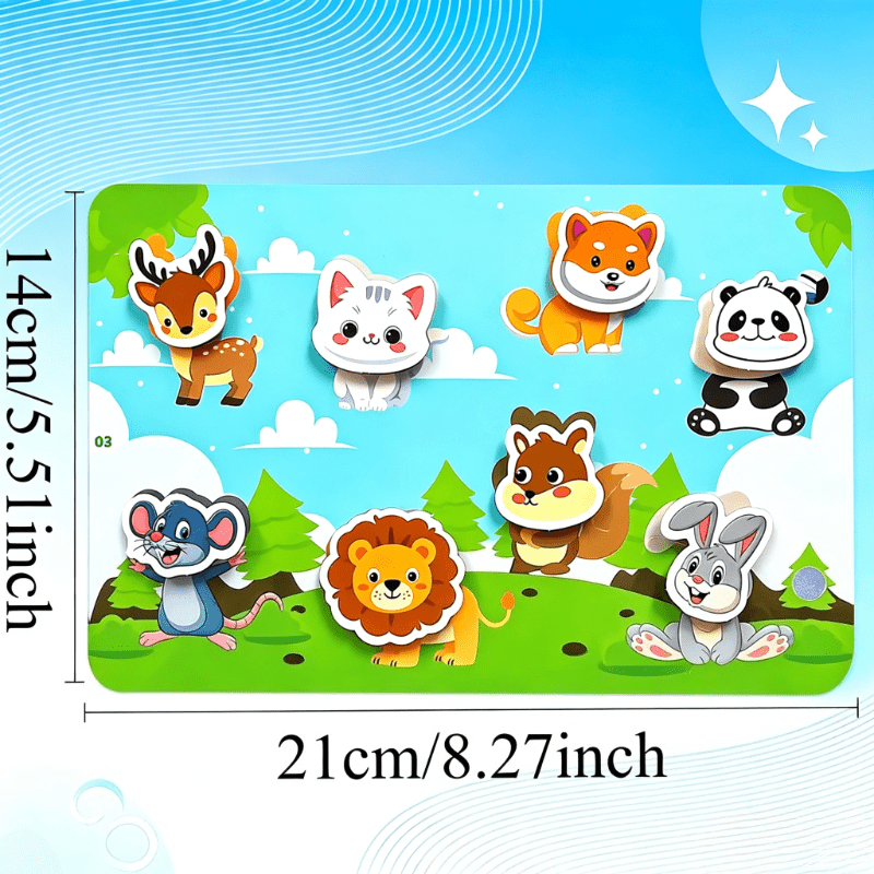 Animals Theme Interactive Quiet Book with Stickers
