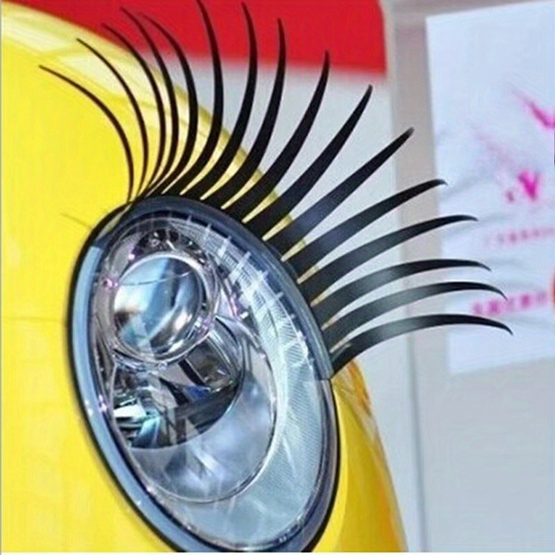 2pcs 3d Black False Eyelashes Fake Eye Lash Sticker Car Headlight Decoration Funny Decal 1pair