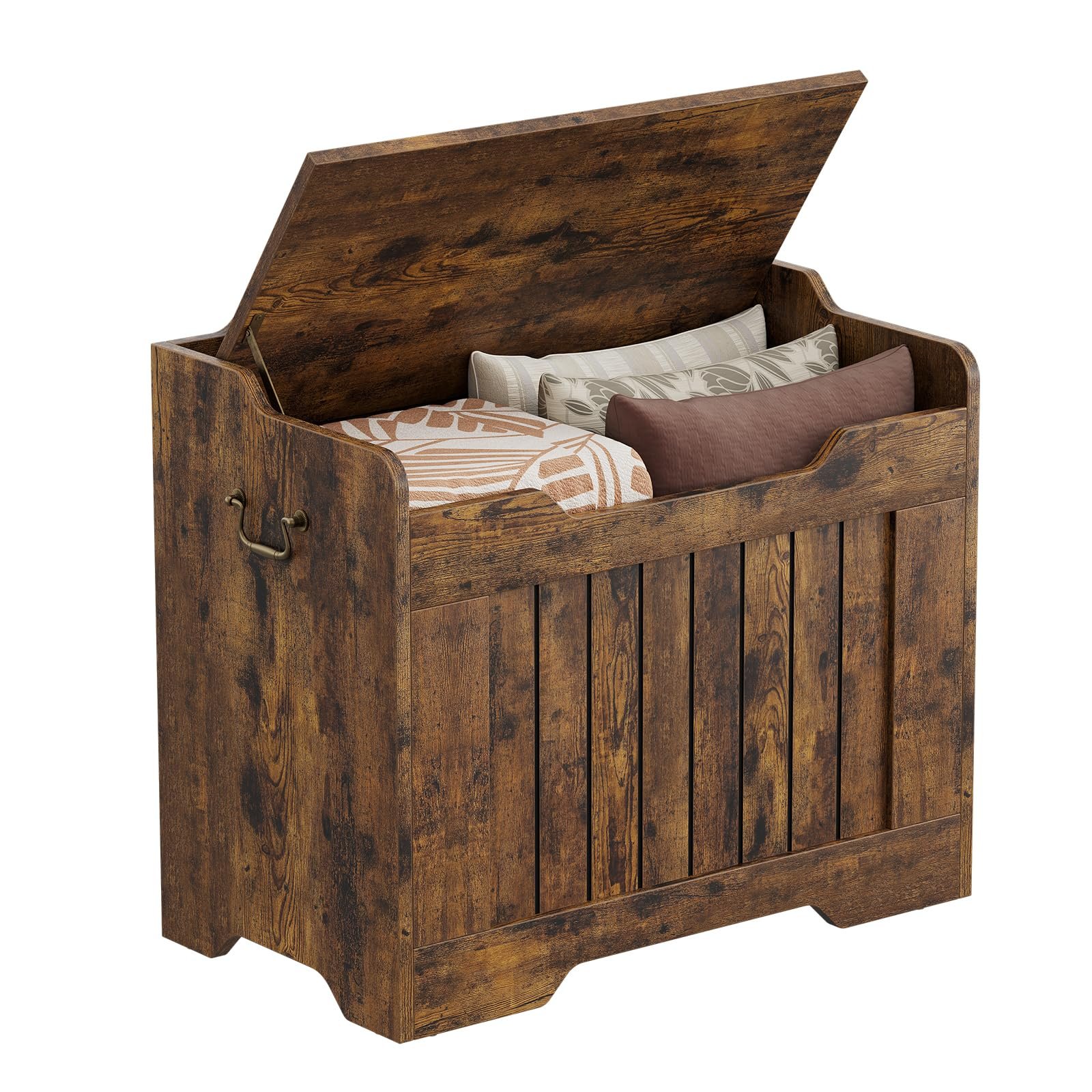24. 8inch Lid Storage Shoe Bench For Entryway, Living Room