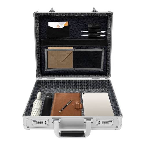 locking briefcase hard security briefcase with dual combination locks briefcases for bussiness men and women