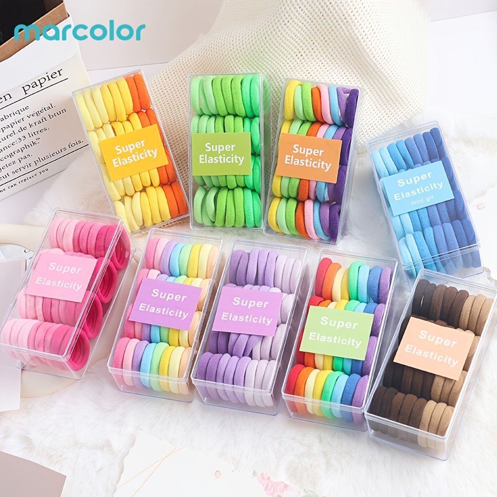 32pcs Soft Gradient Hair Tie Set with Clear Storage Case