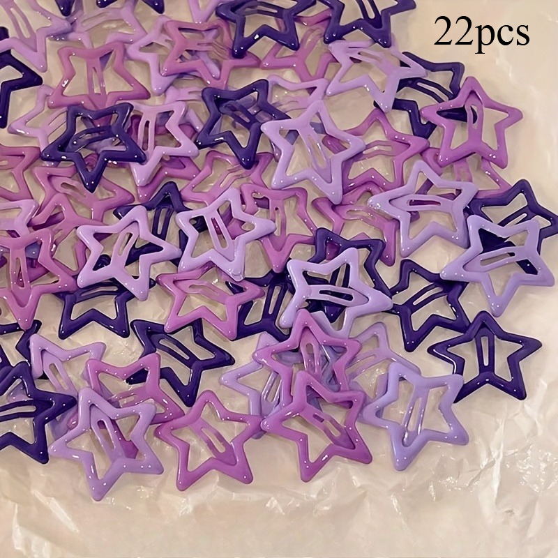 TEMU 22 pezzi di fermacapelli a stella viola per donna, stella a punte laterale BB per , uso , styling per , fermagli , design a forma di stella,
